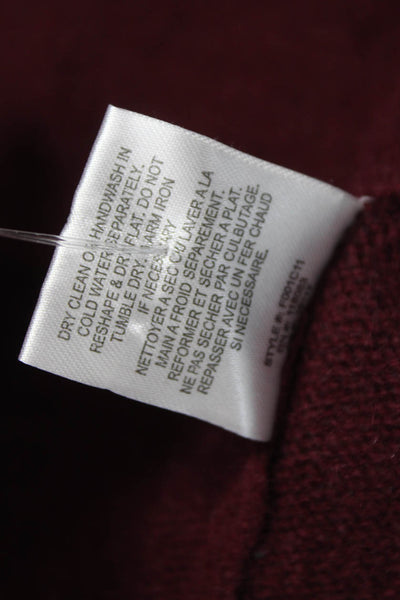 Minnie Rose Womens Cashmere Red V Neck Cardigan Long Sleeve Size S