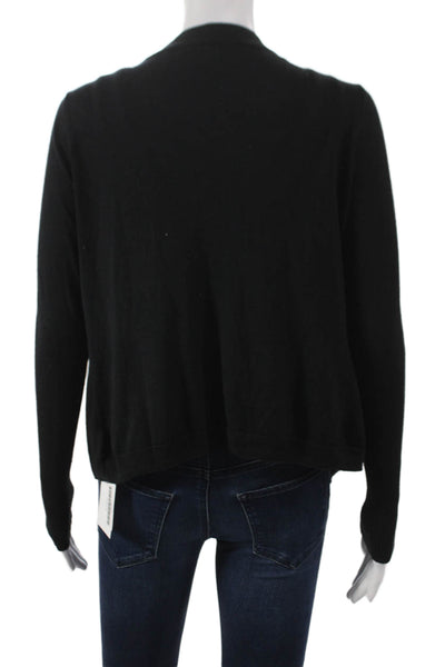 Elie Tahari Womens Cardigan Black V-Neck 85% Silk Long Sleeve Size M