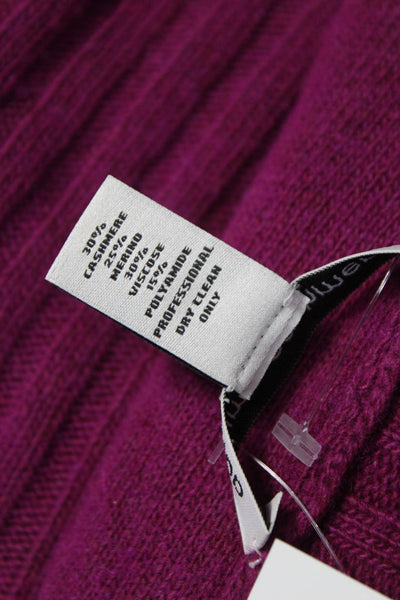 Autumn Cashmere Womens Purple Striped Collared Cashmere Cardigan Size XS