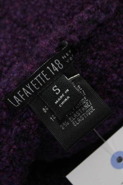 Lafayette 148 New York Women Purple V Neck Wool Blend Cardigan Size S