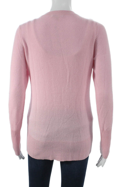 Kier + J Womens Pink Cashmere V-Neck Cardigan Long Sleeve Size S