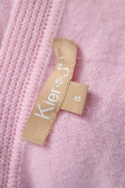 Kier + J Womens Pink Cashmere V-Neck Cardigan Long Sleeve Size S