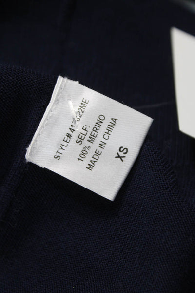 Adam Lippes Women Merino Wool Blue Pullover Long Sleeve Round Neck Size XS