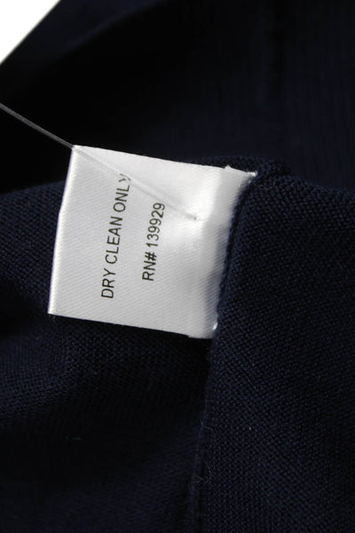 Adam Lippes Women Merino Wool Blue Pullover Long Sleeve Round Neck Size XS