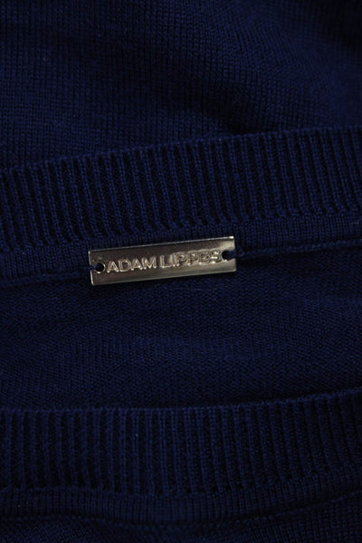 Adam Lippes Women Merino Wool Blue Pullover Long Sleeve Round Neck Size XS