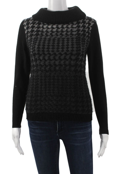 Lafayette 148 New York Womens Cowl Neck Geometric Pullover Black Size S