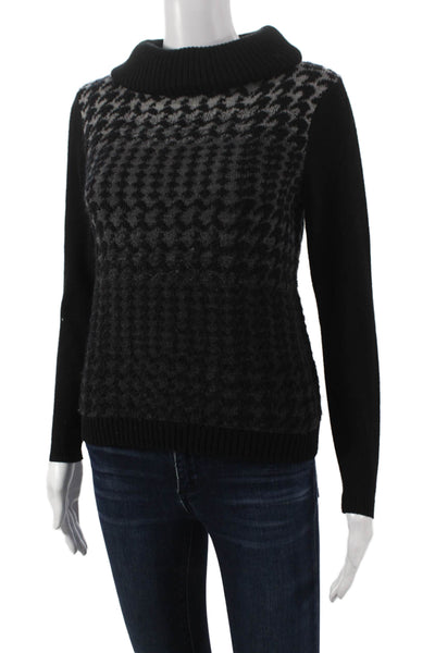 Lafayette 148 New York Womens Cowl Neck Geometric Pullover Black Size S