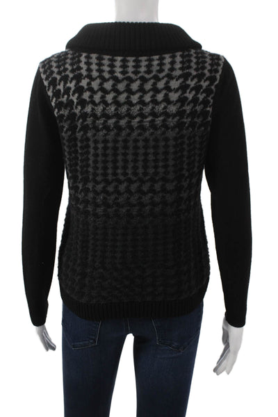 Lafayette 148 New York Womens Cowl Neck Geometric Pullover Black Size S