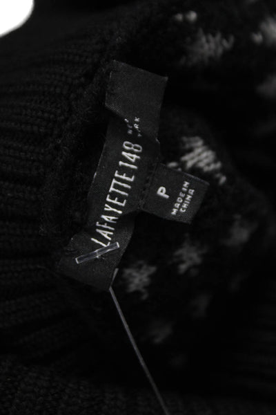 Lafayette 148 New York Womens Cowl Neck Geometric Pullover Black Size S