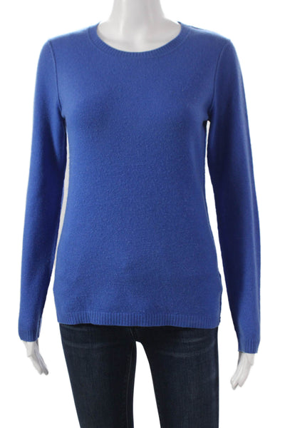 Kier + J Womens Cashmere Crew Neck Pullover Sweater Blue Long Sleeve Size S