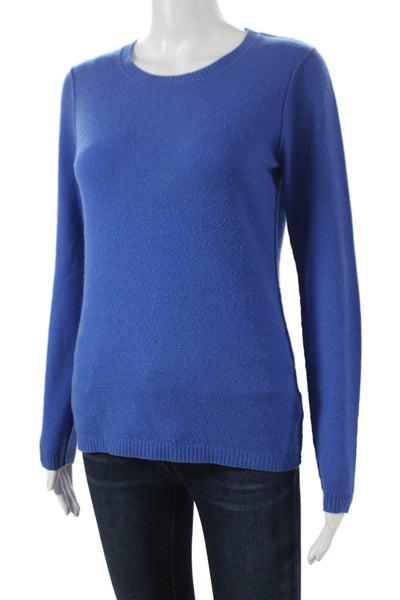Kier + J Womens Cashmere Crew Neck Pullover Sweater Blue Long Sleeve Size S