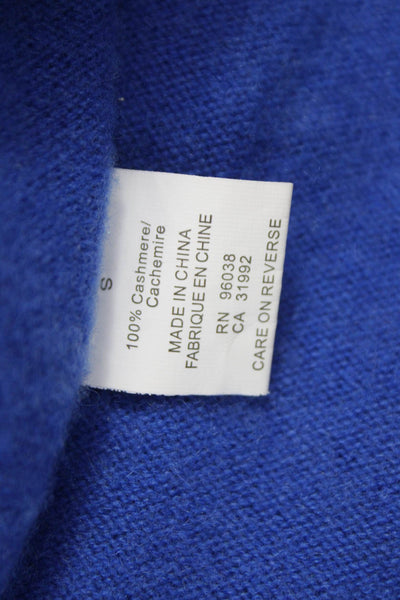 Kier + J Womens Cashmere Crew Neck Pullover Sweater Blue Long Sleeve Size S