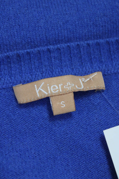 Kier + J Womens Cashmere Crew Neck Pullover Sweater Blue Long Sleeve Size S