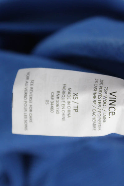 Vince Women Pullover Blue Striped Boat Neck Long Sleeve Wool Size XS