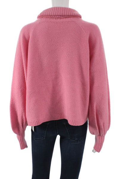 Adam Lippes Women Turtleneck Pullover Sweater Pink Cashmere Blend Size S