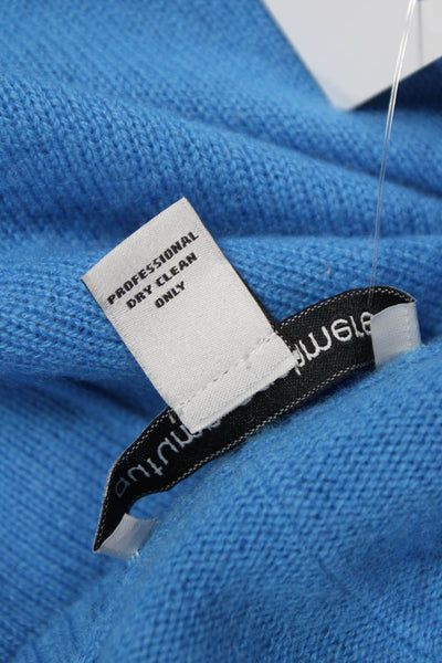 Autumn Cashmere Women Pullover Sweater Crew Neck Blue Long Sleeve Size S