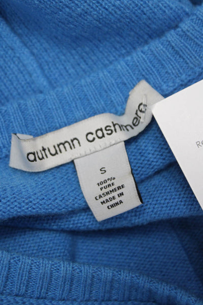 Autumn Cashmere Women Pullover Sweater Crew Neck Blue Long Sleeve Size S
