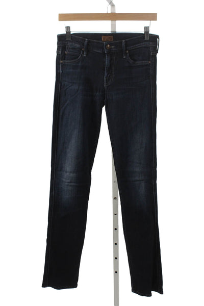 Mother Womens Skinny Jeans Blue Cotton Blend High Rise Size 26