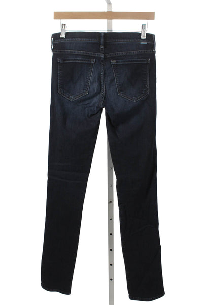 Mother Womens Skinny Jeans Blue Cotton Blend High Rise Size 26