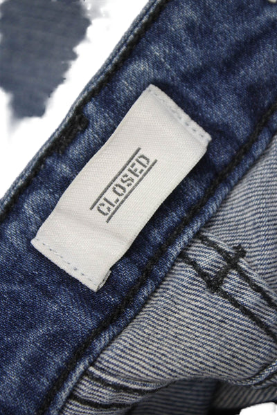 Closed Womens Jeans Ankle Mid-Rise Blue Button Cotton Size 25