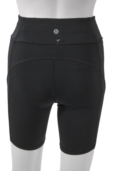 Lululemon Womens Athletic Black Nylon Geometric Shorts Spring Size 4