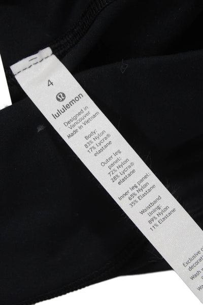 Lululemon Womens Athletic Black Nylon Geometric Shorts Spring Size 4