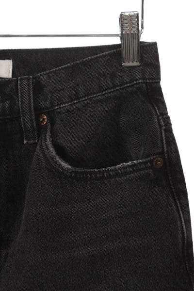 Re/Done Womens Black Straight Jeans Mid Rise 100% Cotton Size 24
