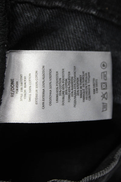 Re/Done Womens Black Straight Jeans Mid Rise 100% Cotton Size 24