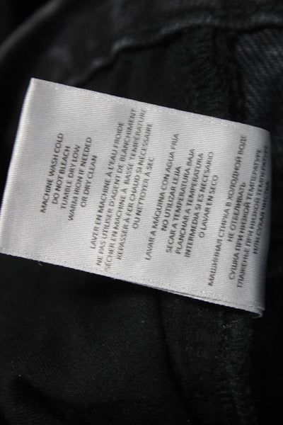 Re/Done Womens Black Straight Jeans Mid Rise 100% Cotton Size 24