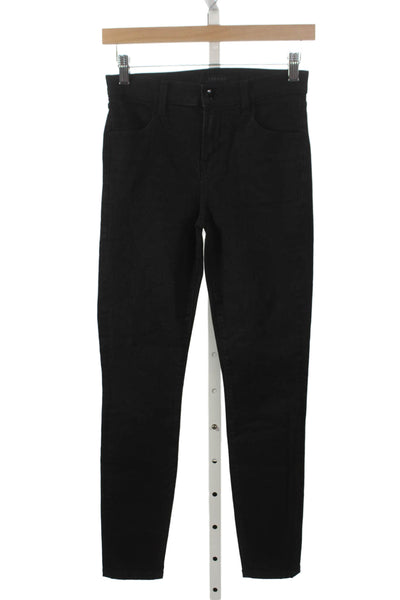 J Brand Womens Skinny Black Jeans Mid Rise 27in Inseam Size 24