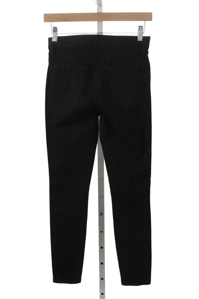 J Brand Womens Skinny Black Jeans Mid Rise 27in Inseam Size 24