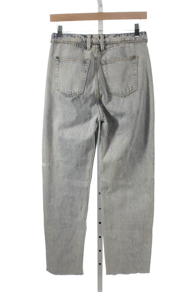 Ksubi Women Straight Jeans Blue Mid-Rise 28in 100% Cotton Size 25