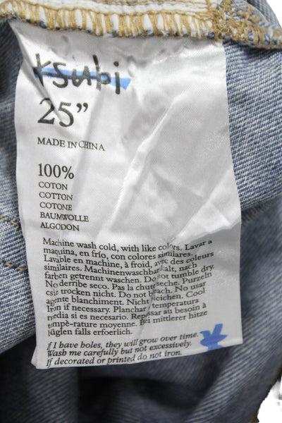 Ksubi Women Straight Jeans Blue Mid-Rise 28in 100% Cotton Size 25