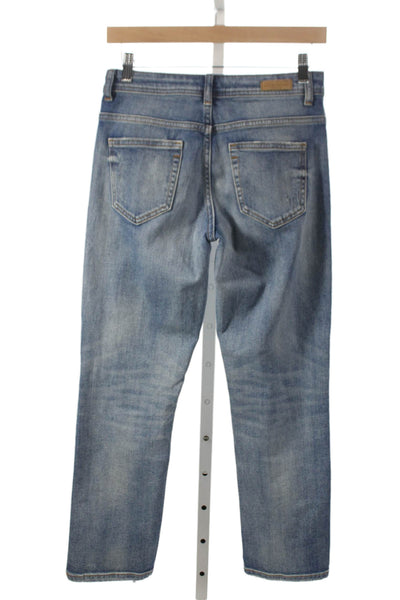 Zara Women Ankle Jeans Blue Cotton Blend Mid Rise 26 in Inseam Size 0