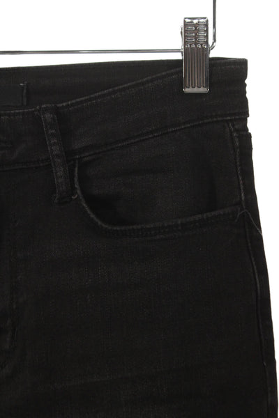 Joes Women Straight Jeans High Waist Black Cotton Blend Size 25