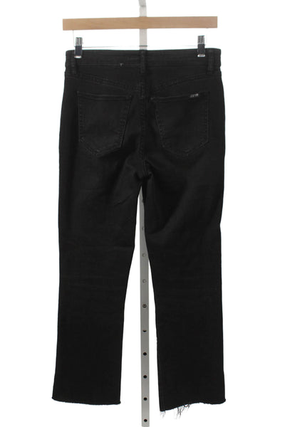 Joes Women Straight Jeans High Waist Black Cotton Blend Size 25