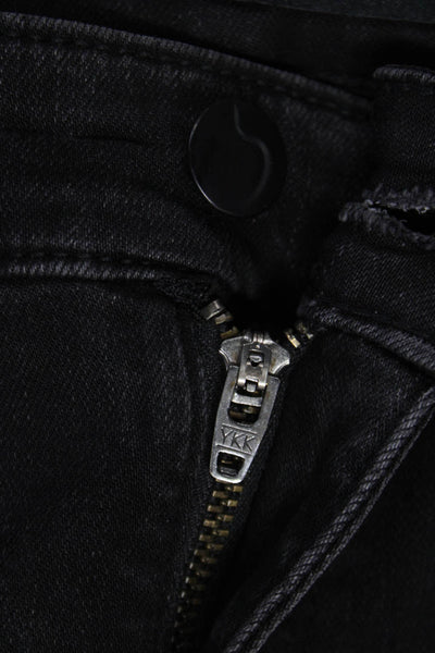 Joes Women Straight Jeans High Waist Black Cotton Blend Size 25