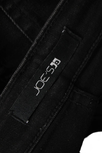 Joes Women Straight Jeans High Waist Black Cotton Blend Size 25