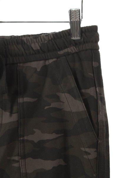 Athleta Womens Jogger Pants Green Camo Drawstring 25in Inseam Size 0