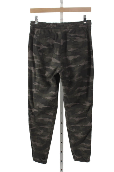 Athleta Womens Jogger Pants Green Camo Drawstring 25in Inseam Size 0