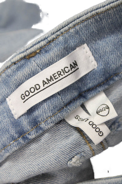Good American Womens Skinny Mid Rise Blue Jeans Size 24