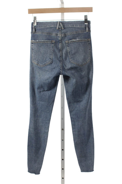 Good American Womens Skinny Jeans Blue High Waist Button Size 24