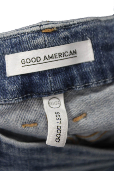 Good American Womens Skinny Jeans Blue High Waist Button Size 24