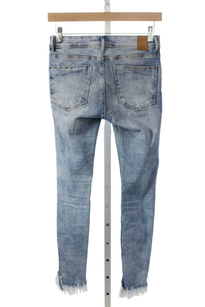 Zara Womens Skinny Jeans Blue Cotton Mid Rise Size 26