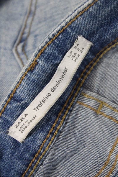 Zara Womens Skinny Jeans Blue Cotton Mid Rise Size 26