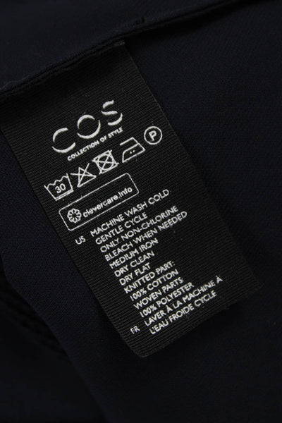 COS Women Pullover Sweater Blue Cotton Crew Neck 3/4 Sleeve Size XS