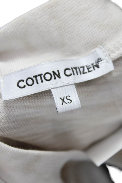 Cotton Citizen Womens Cropped Long Sleeve Crew Neck T-Shirt Beige Size XS