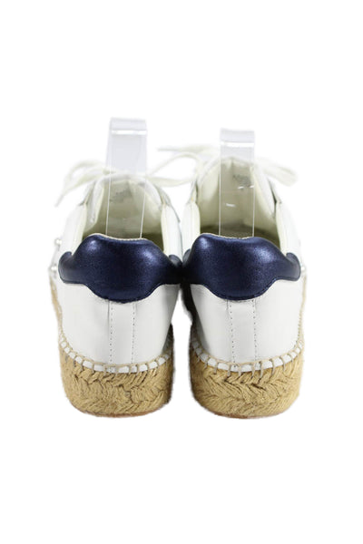 Marc Fisher Womens Leather Embellished Low Top Sneakers Shoes White Size 9M