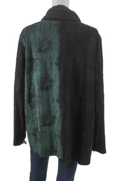 Shana Womens Tunic Cowl Neck Colorblock Long Sleeve Black Size XL