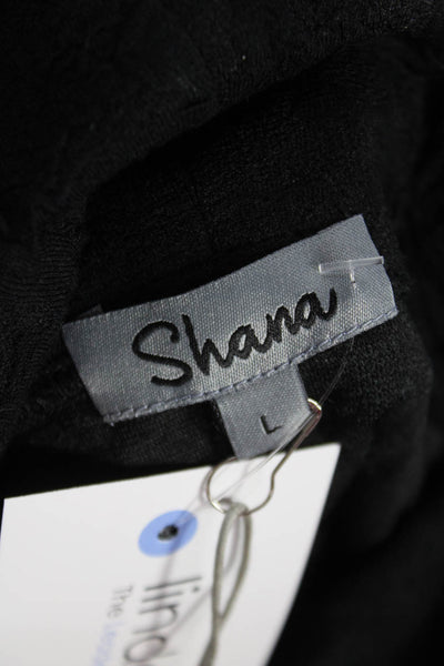 Shana Women Black Colorblock Cowl Neck Long Sleeve Tunic Blouse Size M